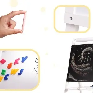 Tablă magnetică din lemn cu cretă albă mare XXL - Img 3