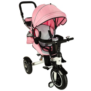 Trike Fix V3 triciclu 3in1 cărucior bicicletă 360 roată pivotantă liberă roz