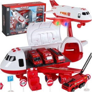 Aeronava de transport + 3 mașini de pompieri