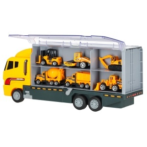 Camion transportator TIR lansator + mașini de construcții cu mașini metalice - Img 2