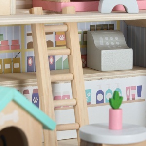 Casa într-o valiză animal spa hotel mobilier din lemn figurine - Img 2