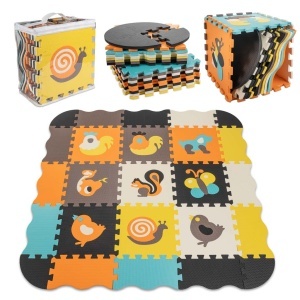 Covoraș de puzzle din spumă pentru copii 25 buc. animale colorate 114cm x 114cm x 1cm