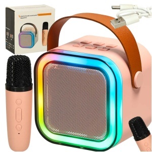 Difuzor karaoke cu microfon roz