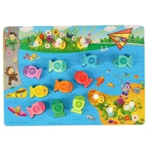 Montessori albină magnet de albine joc de pescuit din lemn Montessori - Img 2