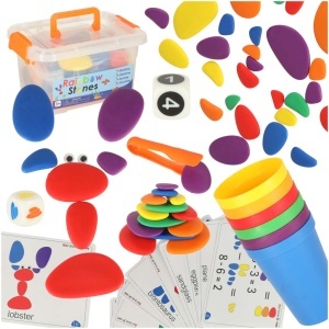 Pietricele creative colorate puzzle Montessori