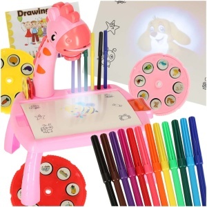 Proiector de proiector masă de proiecție masă de desen girafă roz