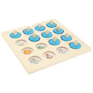 Puzzle din lemn joc de bord de memorie + 4 carduri - Img 3