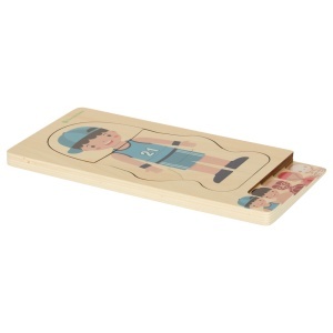 Puzzle din lemn stratificat Montessori de construcție a corpului băiat - Img 3