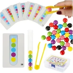Puzzle educațional colorat Montessori bile colorate
