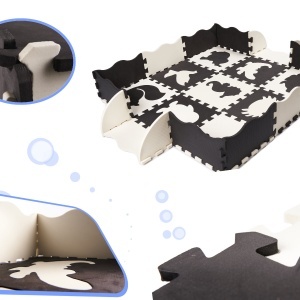 Puzzle-uri de spumă covor de spumă / playpen pentru copii 25 de piese alb-negru și alb - Img 3