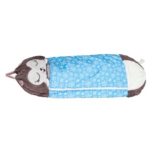 Sac de dormit pentru copii pernă turistică 2in1 135x50cm albastru - Img 3