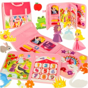 Sensorial senzorial montessori manipulativ bord caz rucsac roz