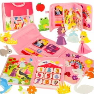 Sensorial senzorial montessori manipulativ bord caz rucsac roz