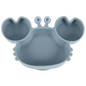 Set de farfurii din silicon pentru bebeluși Crab pentru bebeluși 9 bucăți albastru - Img 2