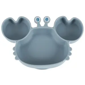 Set de farfurii din silicon pentru bebeluși Crab pentru bebeluși 9 bucăți albastru - Img 2