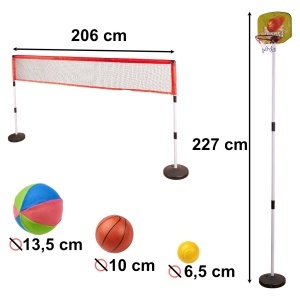 Set sportiv 5in1 badminton badminton baschet volei tenis frisbee - Img 3