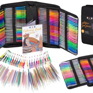 Stilouri gel colorate în cutie 120 de bucăți + 120 de rezerve