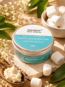 Unt de Corp cu Shea Fluffy Marshmallow 90 g – Vegan, Hidratant Intens