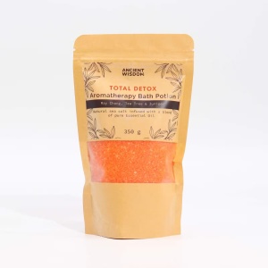 Sare de Baie Aromaterapie Total Detox 350 g – Ancient Wisdom | May Chang, Tea Tree & Ienupăr - Img 2
