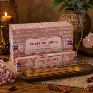 Bețișoare Parfumate Satya Positive Vibes, Aromă Florală și Revigorantă, Rulate Manual în India, 15 g