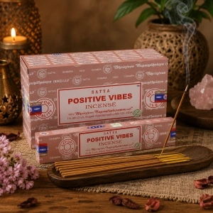 Bețișoare Parfumate Satya Positive Vibes, Aromă Florală și Revigorantă, Rulate Manual în India, 15 g