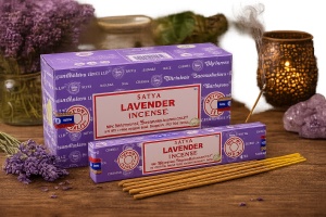Bețișoare Parfumate Satya Lavender, Aromă de Lavandă, Rulate Manual în India, 15 g