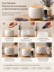Set Aromaterapie – Difuzor Ultrasonic + 1 Ulei Esențial de lavandă pur - Img 2