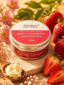 Unt de Corp cu Shea Sweet Strawberry 90 g – Vegan, Hidratant Intens