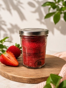 Exfoliant de Corp cu Zahăr Strawberry Fizz 300 g – cu Unt de Shea | Cocktail Body Sugar Scrub