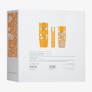 Lattafa Yara Tous 3 Pieces Gift Set pentru Femei – Eau de Parfum 100 ml + Hair Mist 50 ml + Travel Spray 12 ml - Img 3
