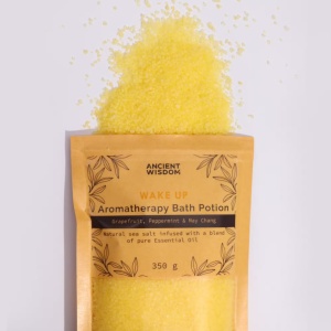 Sare de Baie Aromaterapie Wake Up 350 g – Ancient Wisdom | Grapefruit, Mentă & May Chang