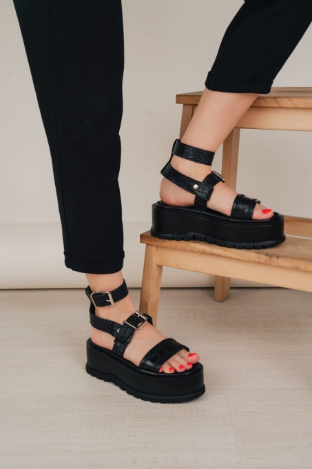 Sandale - . Glami - Croco Black - 4