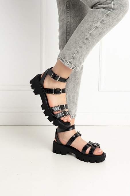Sandale - Lugo - Croco Black 2.0 - 2