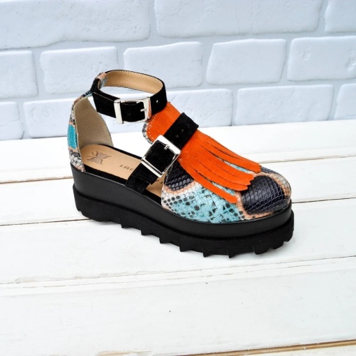 Pantofi - Amur - Snake Turcoaz - 4