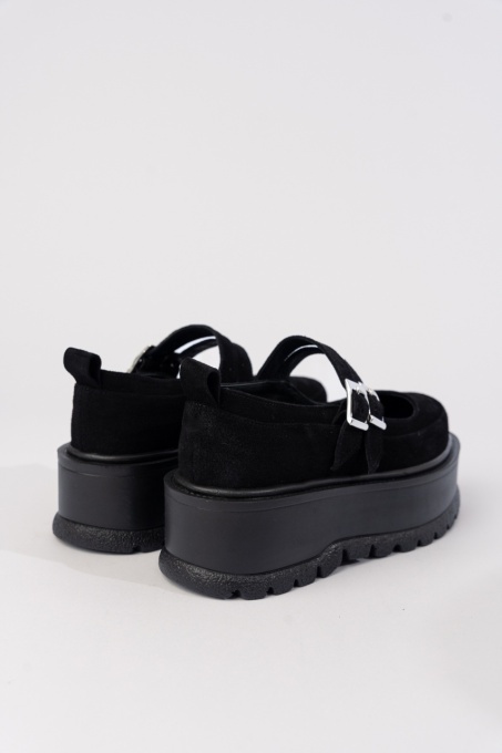 Pantofi Aveline - Negru Velur - 2