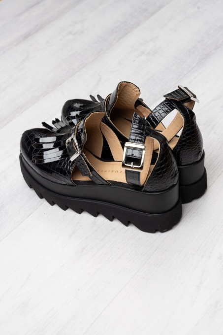 Pantofi - Amur - Croco Black - 2