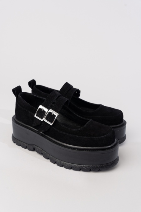Pantofi Aveline - Negru Velur - 3