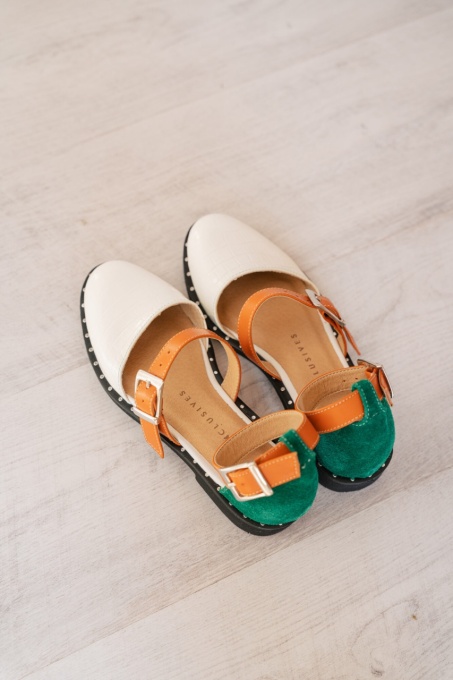 Pantofi - Double Belt - Croco White - 4