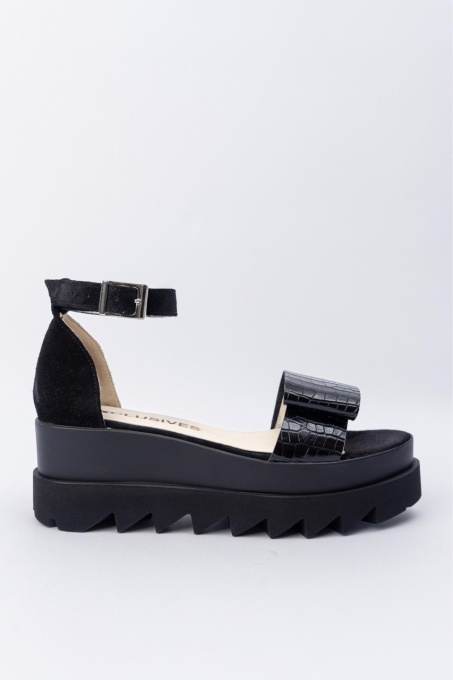 Sandale - Belle - Croco Black