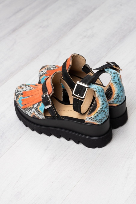 Pantofi - Amur - Snake Turcoaz - 2
