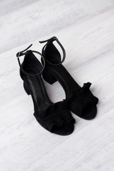 Sandale - Ruffles - Black - 5cm