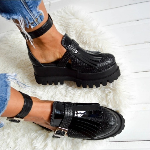 Pantofi - Amur - Croco Black - 3
