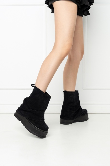 Ghete - Slouchy Short - Negru Velur - 2