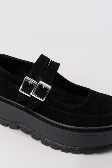 Pantofi Aveline - Negru Velur - 4
