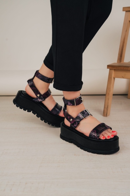 Sandale - . Glami - Croco Black - 3
