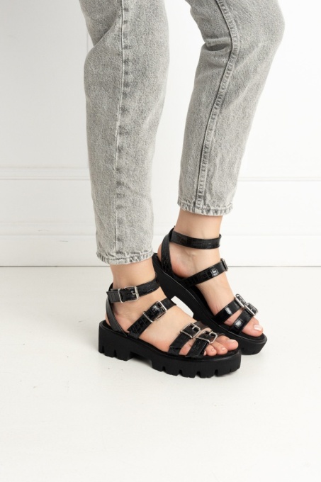 Sandale - Lugo - Croco Black 2.0