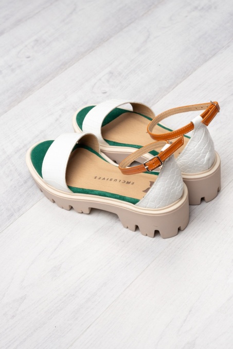 Sandale - Friday - Croco White - 2
