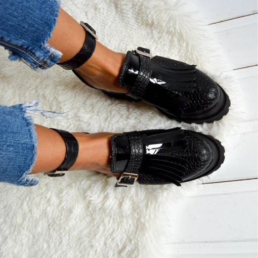 Pantofi - Amur - Croco Black - 4