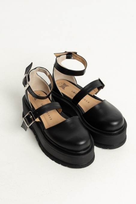Pantofi - Double Belt - Negru 2.0
