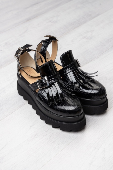 Pantofi - Amur - Croco Black